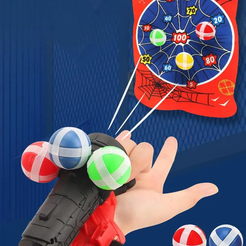 

Cartoon Sticky Ball Guns Wrist Catapult Throw Dartboard Target Shooting Launcher Kids Party Interactive Game Outdoor Sport Toys