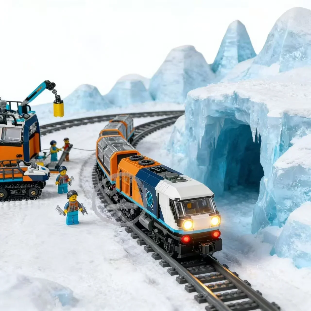 Polar Expedition Expr Train Building Blos Assembly Toy for Boys Gift Train Model Plastic Magnetic Blos Eonal Toy view 2