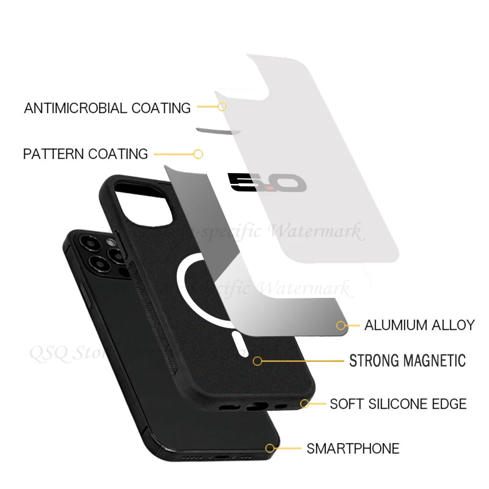 5.0 Coyote Engine S550 Stang Phone Case Strong Magnetic For IPhone 15 14 13 Pro Max 11 12 Mini Alex Mirror For Magsafe