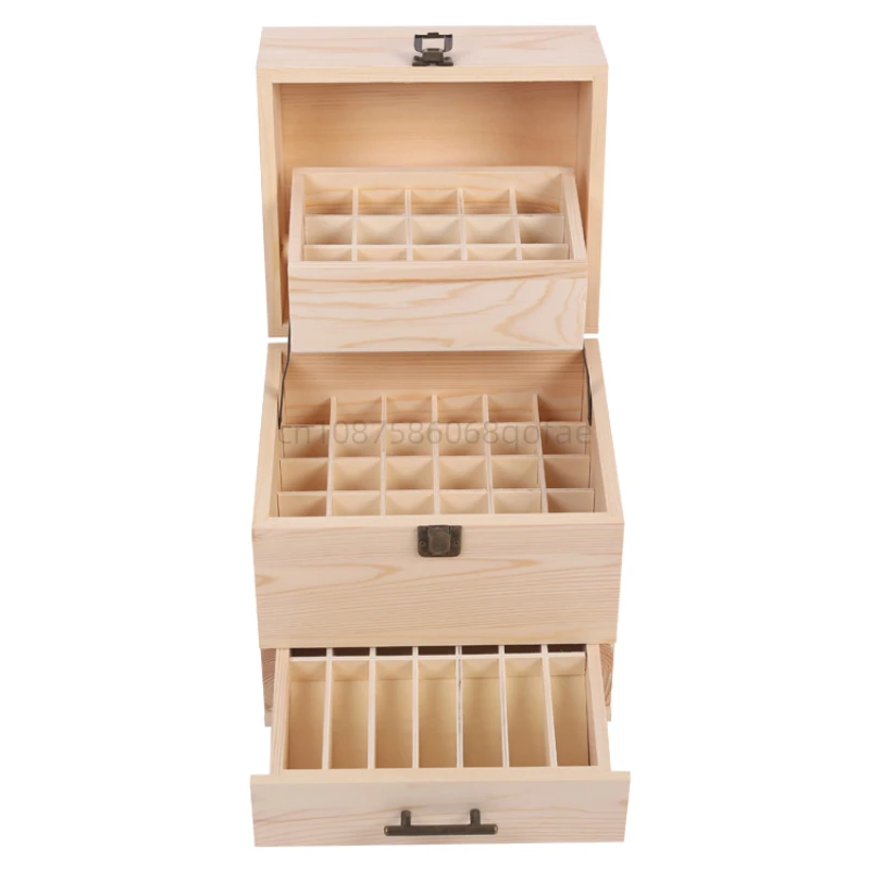 59 Grid Level 3 Space Savings Wooden Storage Boxes Case Essential Oil Storage Case box Multi-Tray Organizer Large Organizers