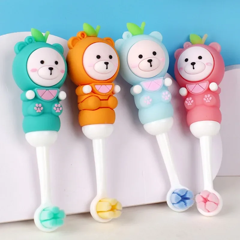 

Cute Kawaii Baby Cartoon Bear Soft Teethers Toothbrush Bath Shower Health Care Tool Teeth Brush for Children NewBorn Infant Item