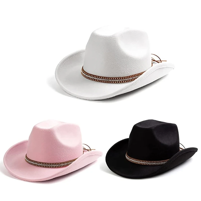 

Hat Wide Brim Cowboy Hat Versatile for Men Women Singers Comedian