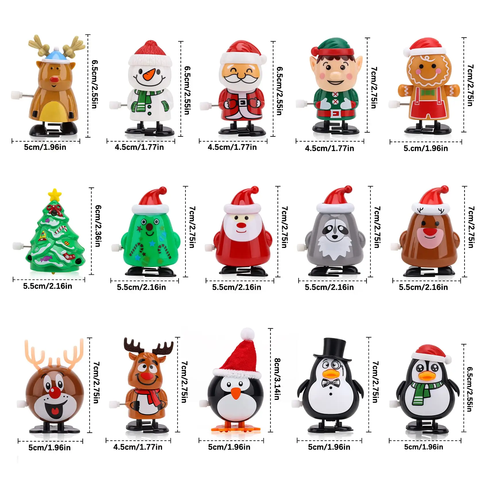 Jouets à remonter de noël pour enfants, remplisseurs de bas de Xma, jouet de chaîne mécanique du père noël, cadeaux de fête de noël, remplissage de sac Goody