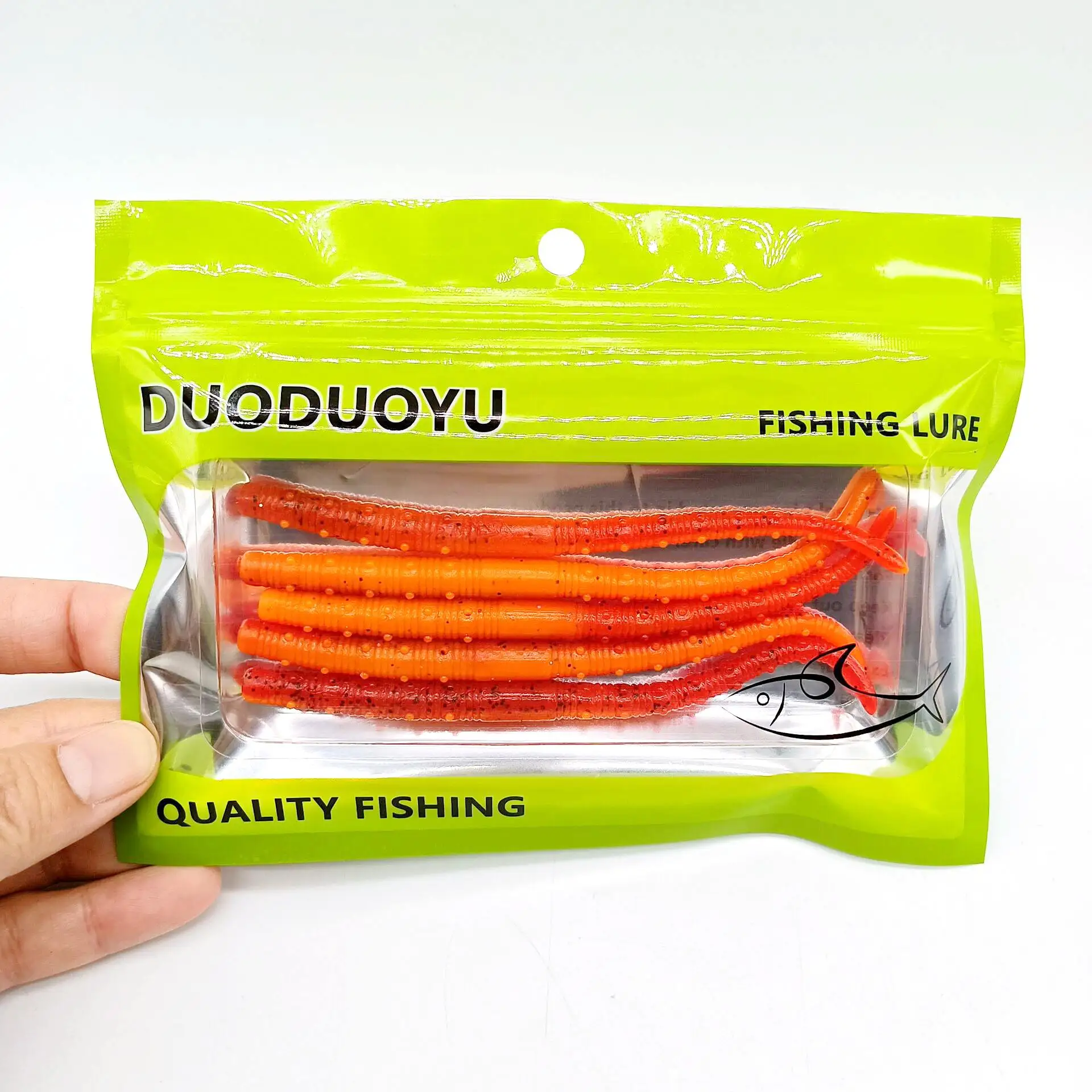 DUODUOYU 5PCS TPE Fishing Soft Lures 120mm 3.2g Artificial Worm Baits Silicone Fishing Lures crankbait Fishing Tackle