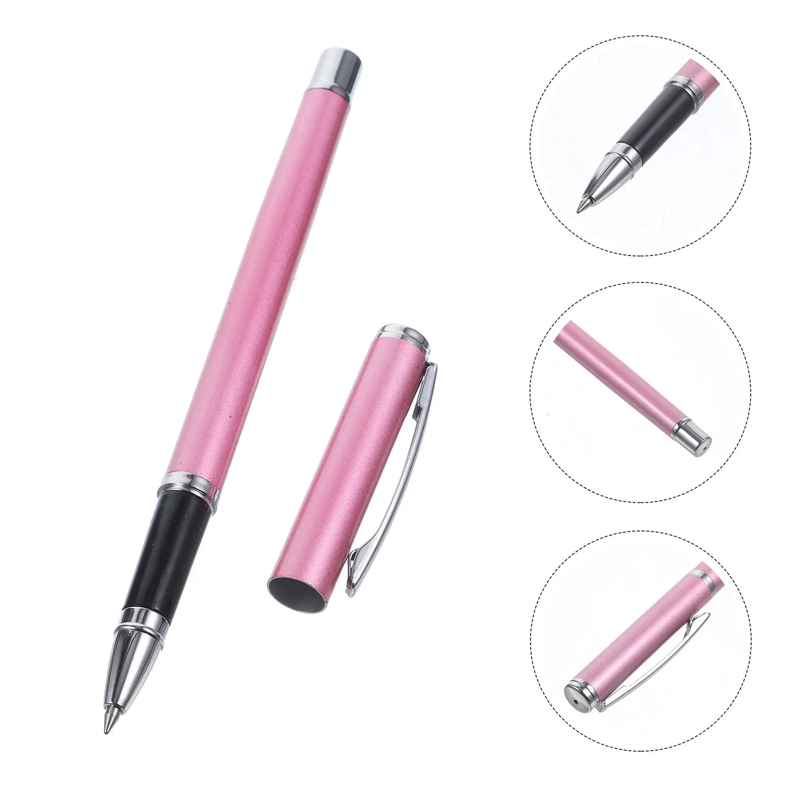 

Luxury Metal Writing Pen with Protective Lid Ergonomic Body Smooth Gel Ink Flow Long Service Life Business Office Daily Use Sign