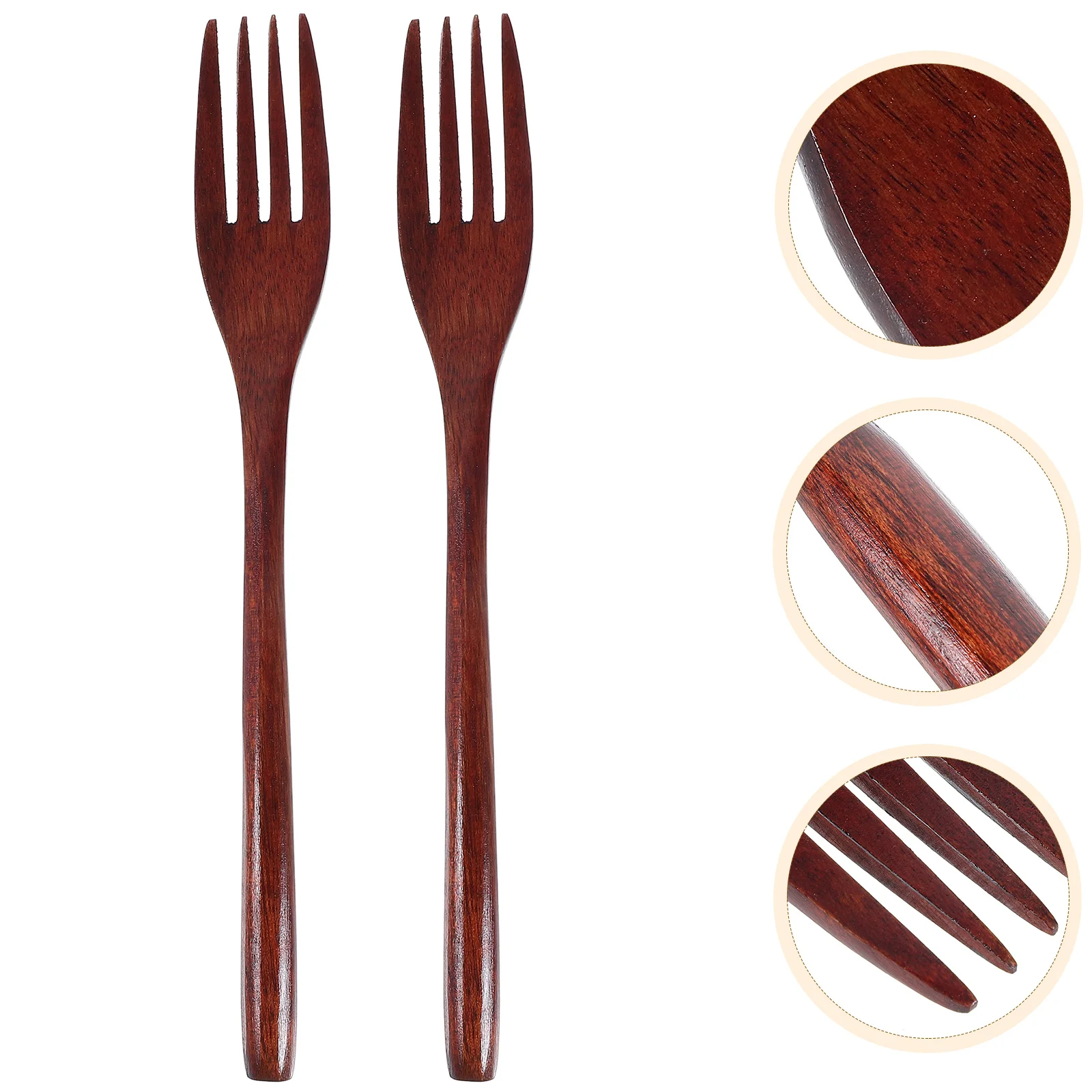 

2 Pcs Kitchenware Wooden Fork Tableware Man Black Forks Noodles Farmhouse Large Serving