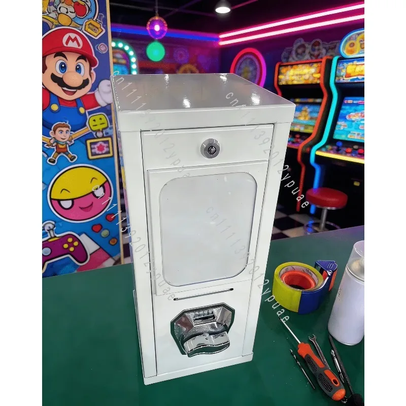 Portable Single-slot Card & Tattoo Sticker Vending Machine, Compact Commercial Dispenser with Coin & Token Payment