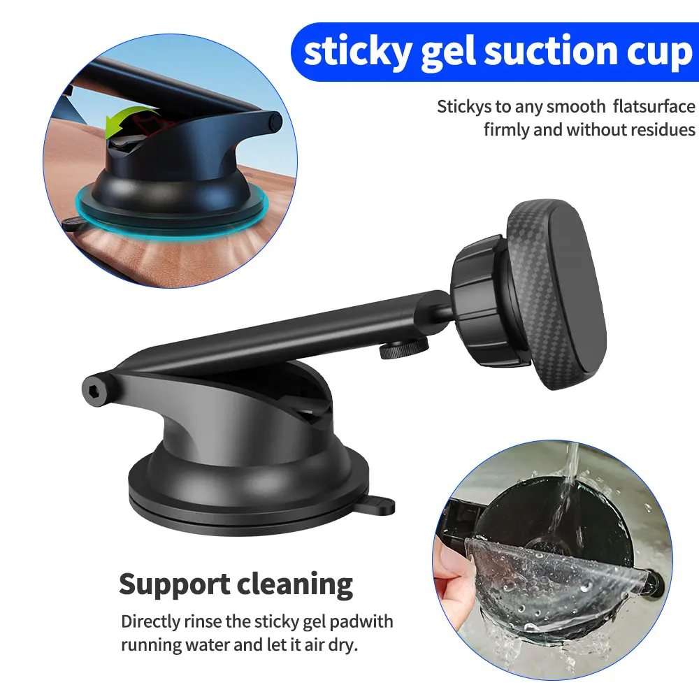 Magnetic Car Phone Holder for Dashboard & Windscreen 6 Strong Magnets Suction Cup Phone Car Mount for iPhone 14 Samsung Huawei