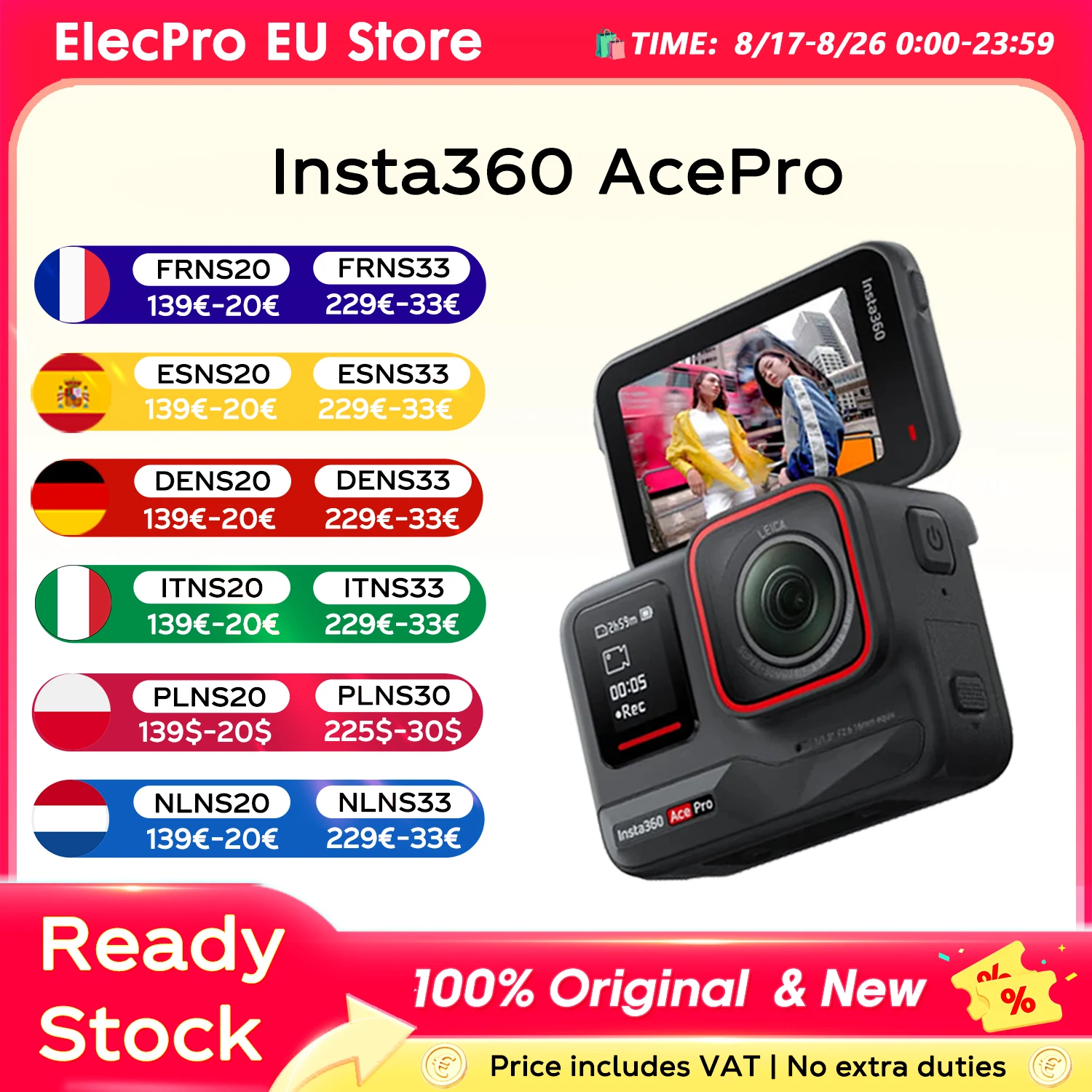 Cámara de Acción Resistente al Agua Insta360 Ace Pro Diseñada con Sensor Leica …