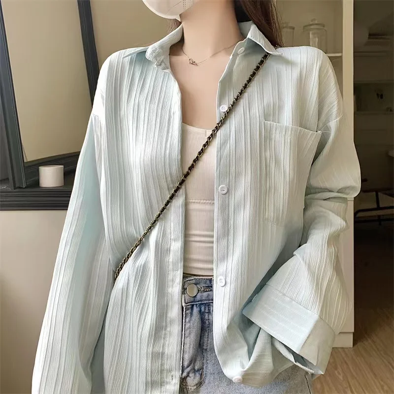 

Свободный длинный женский корейский кардиган с воротником све, простой повседневный открытый кардиган с воротником ленивого однотонного цвета на осень