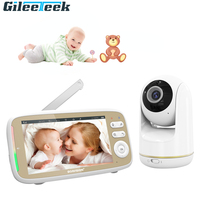 Baby Monitor 5Inch 720P Larger Display With Camera 3X Zoom 2 Way Audio Night Vision Babysitter Camera Build in 8 Lullabies VB803