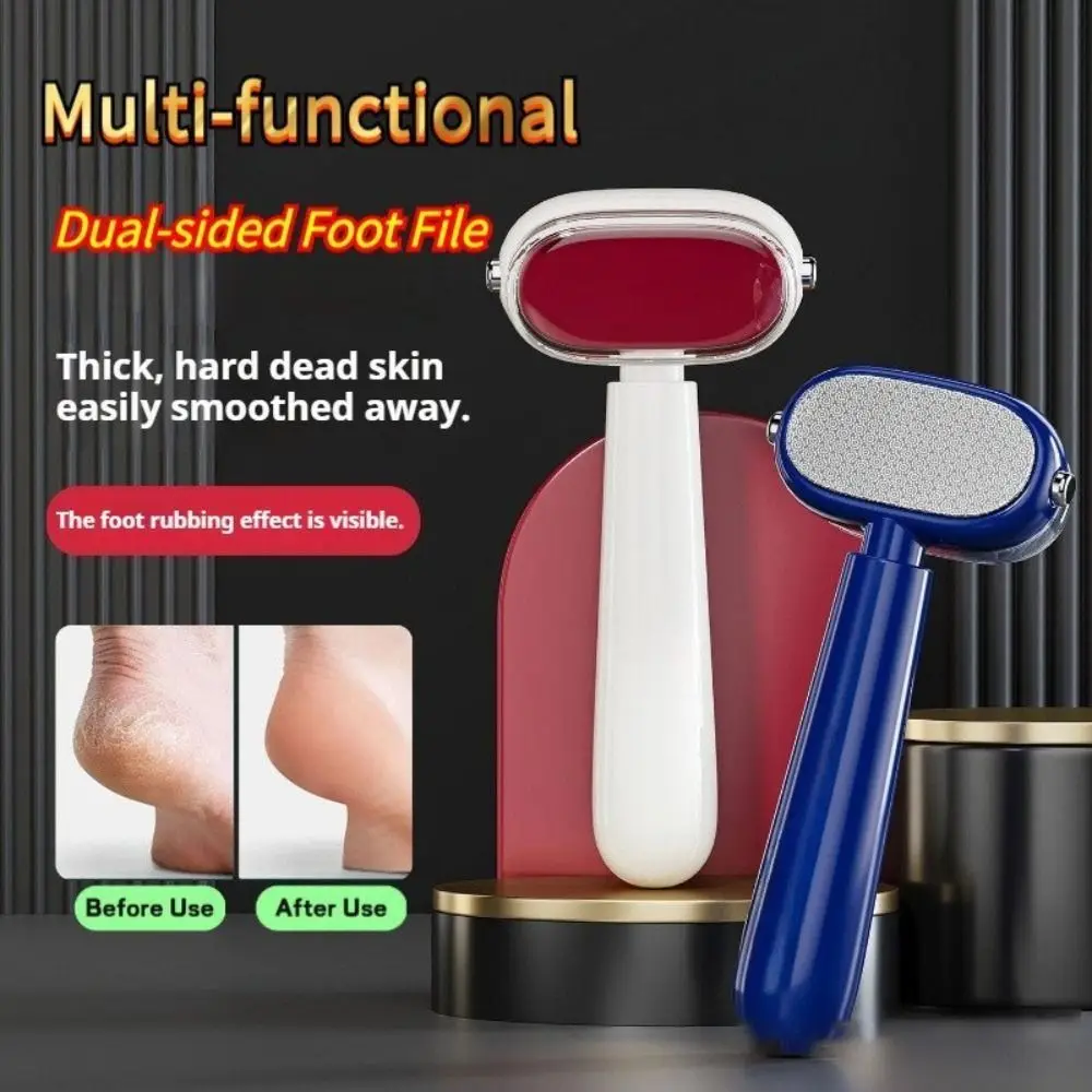 Portable 2-in-1 Pedicure File Dual-Sided Replaceable Callus Remover Foot Care Tool Remover Dead Skin Scraper