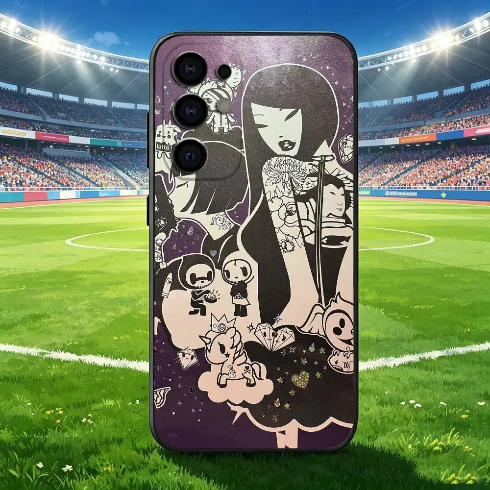 Cartoon  Lichee leather pattern  Phone Case For Samsung S 25,24,23,22,30,21,10,9,Ultra,Plus,Lite,FE,4,5 G Soft Black Case
