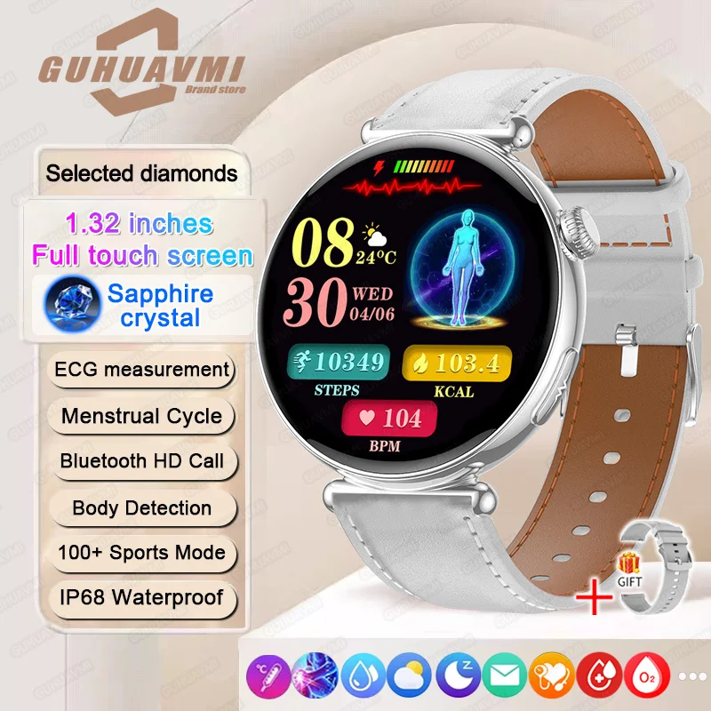 ECG Smart Watches for Women with AMOLED Screen