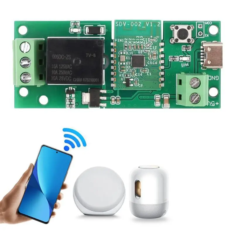 A7THK-Ewelink Smart USB-C DC 5V DIY Single Channel Bluetooth WIFI Inching Self-Locking Wireless Smart Home Relay Switch Module