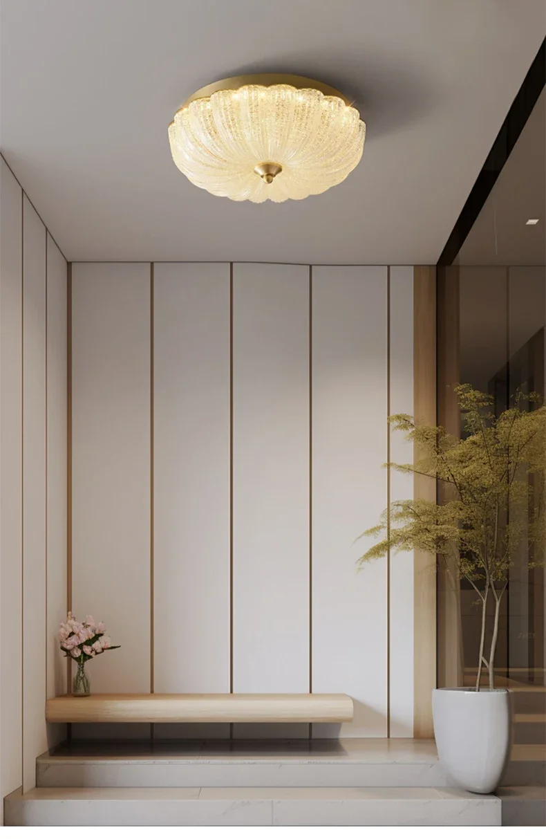 New Technology Acrylic Lampshade Crystal Sand Ceiling Light for Living Room Dining Room Bedroom Corridor LED Lighting Fixtures