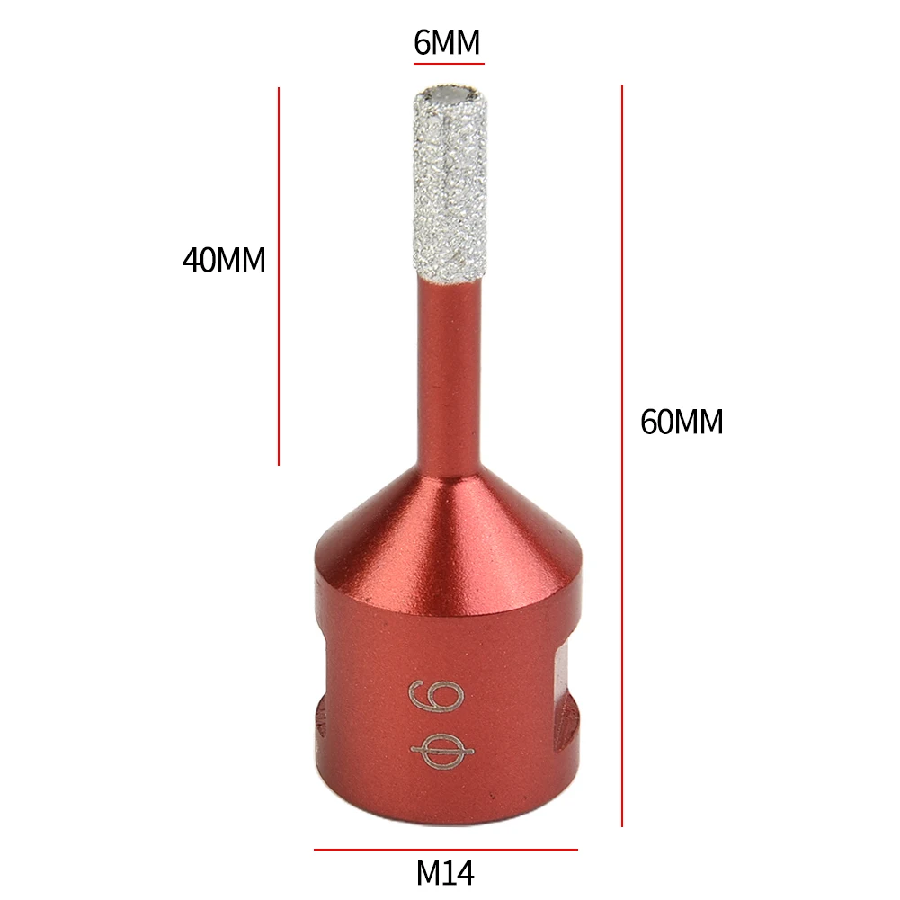 

4 шт., 6 стандартных сверл M14, Сухие алмазные сверла для угловой шлифовальной машины, фарфора, гранита, плитки, стекла, керамики