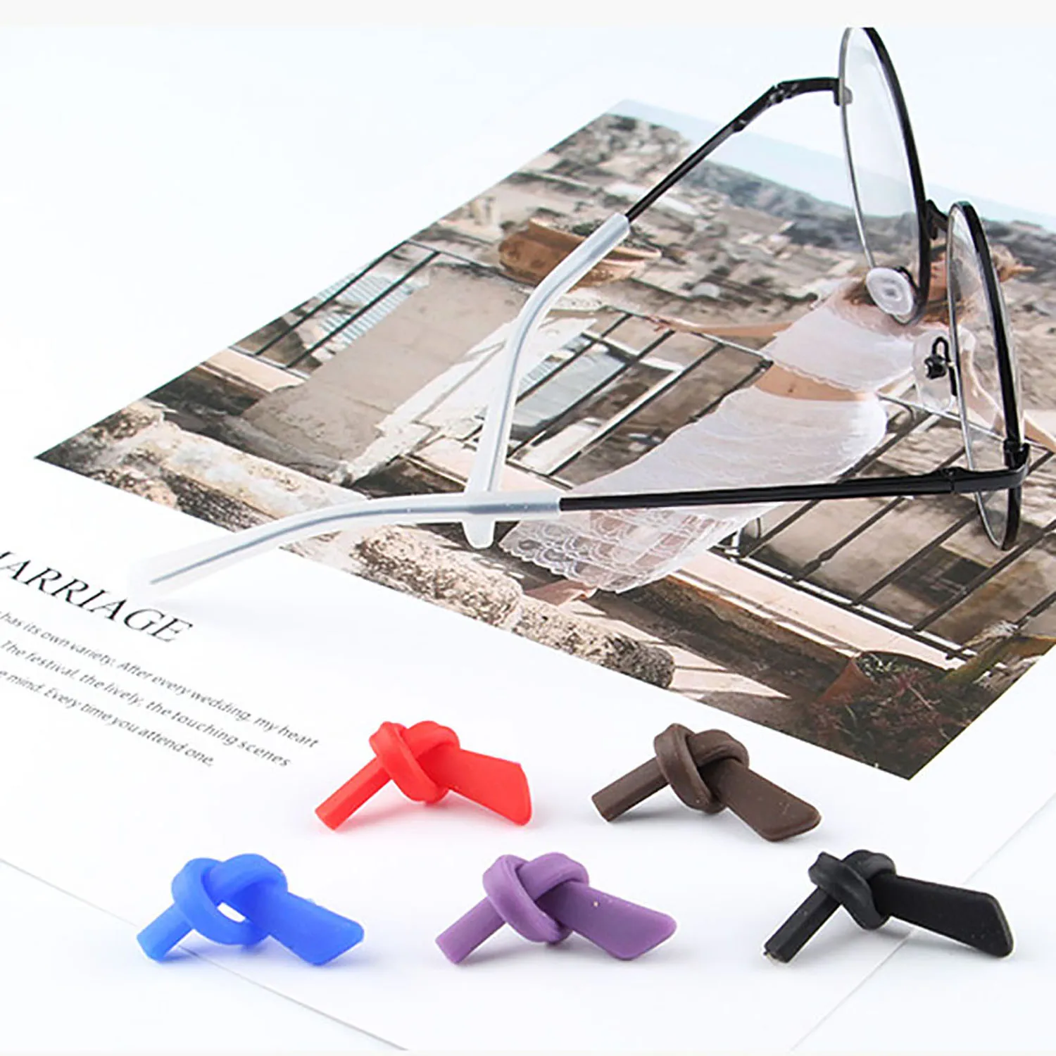 Circular Thin Needle Holes Glasses Foot Cover Eyeglasses Anti-skid Sleeve Soft Silicone Prevent Allergies Ear Hooks ?