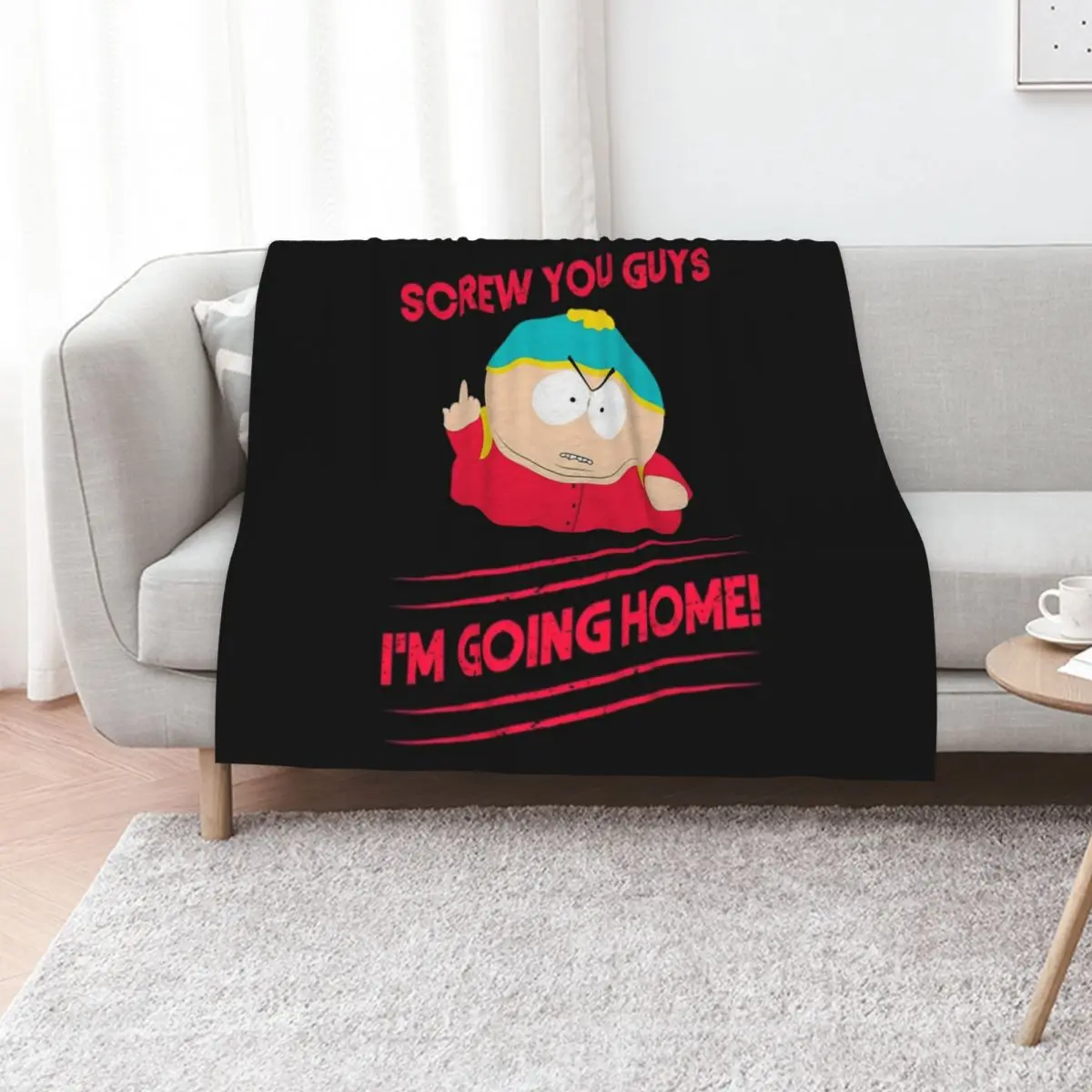 Cartman Screw you guys Throw Blanket wednesday Soft Plush Plaid Loose Giant Sofa Winter beds Decorative Beds Blankets
