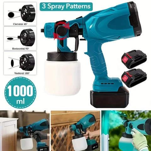 2 Battery Type High Performance Wireless Painting Machine - Electric Airless Spray Can, with Long-lasting Power, Easy to Clean