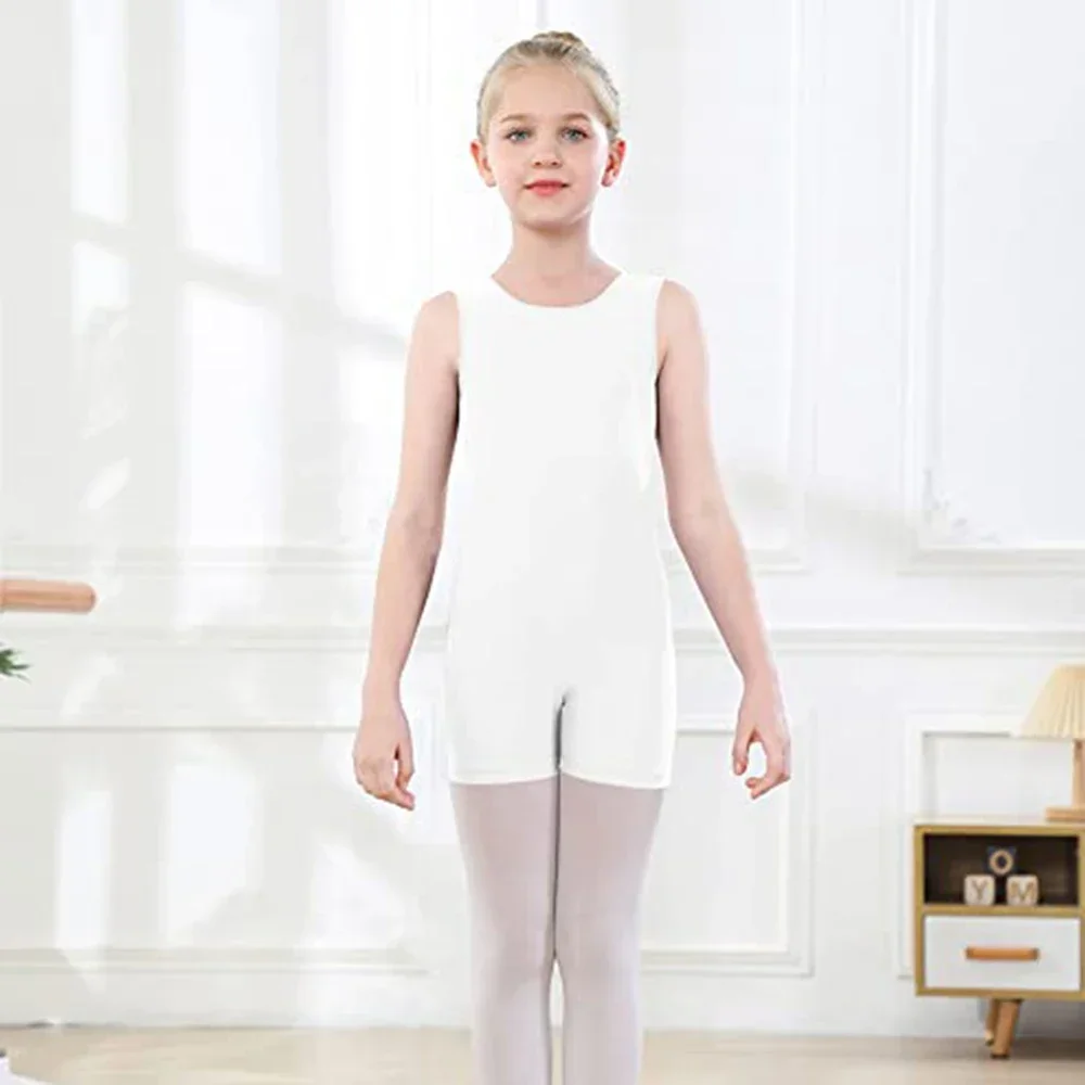 

AOYLISEY Girls Biketards Tank Shorty Unitards With Shorts Kids Ballet Dance Leotards Toddler Romper Gym Bodysuits Costume 3-12Y