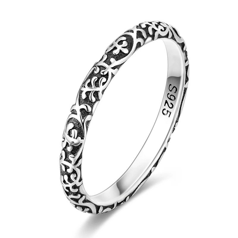 Original 925er Sterlingsilber Vintage-Blumenring für Damen und Mädchen, Schmuck, Geburtstag, Jahrestag, Geschenke