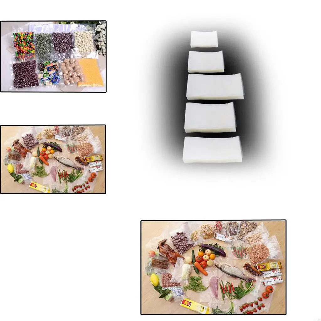 d0ab 100pcs อาหารสูญญากาศอาหารที่เก็บเครื่องปิดผนึกพื้นที่บรรจุภัณฑ์อาหารเชิงพาณิชย์ประหยัด 5 ขนาด