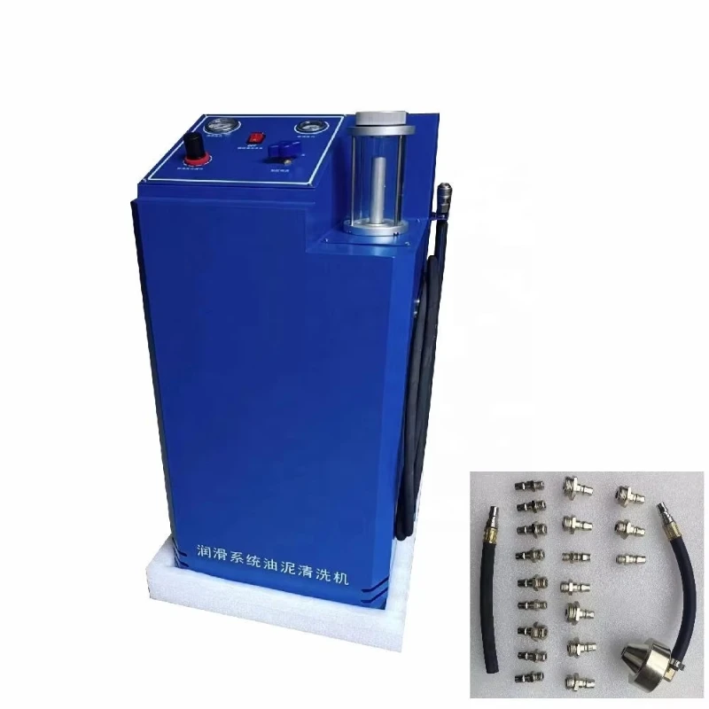 Air conditioning system maintenance/sludge injector with adapter for a set of car workshops