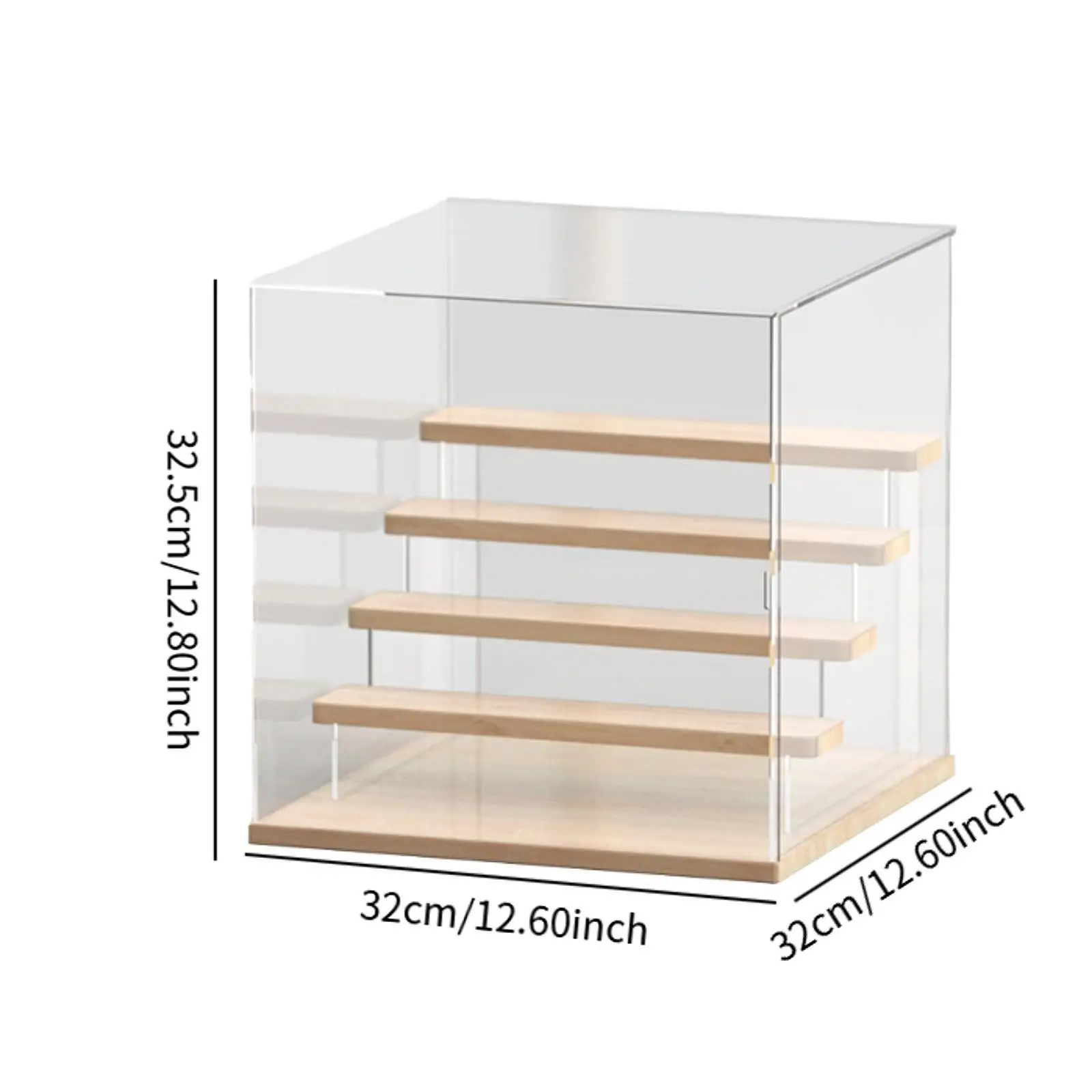 Vitrine de figurines en acrylique transparent, mini mallette de rangement anti-poussière pour chambre à coucher, salon