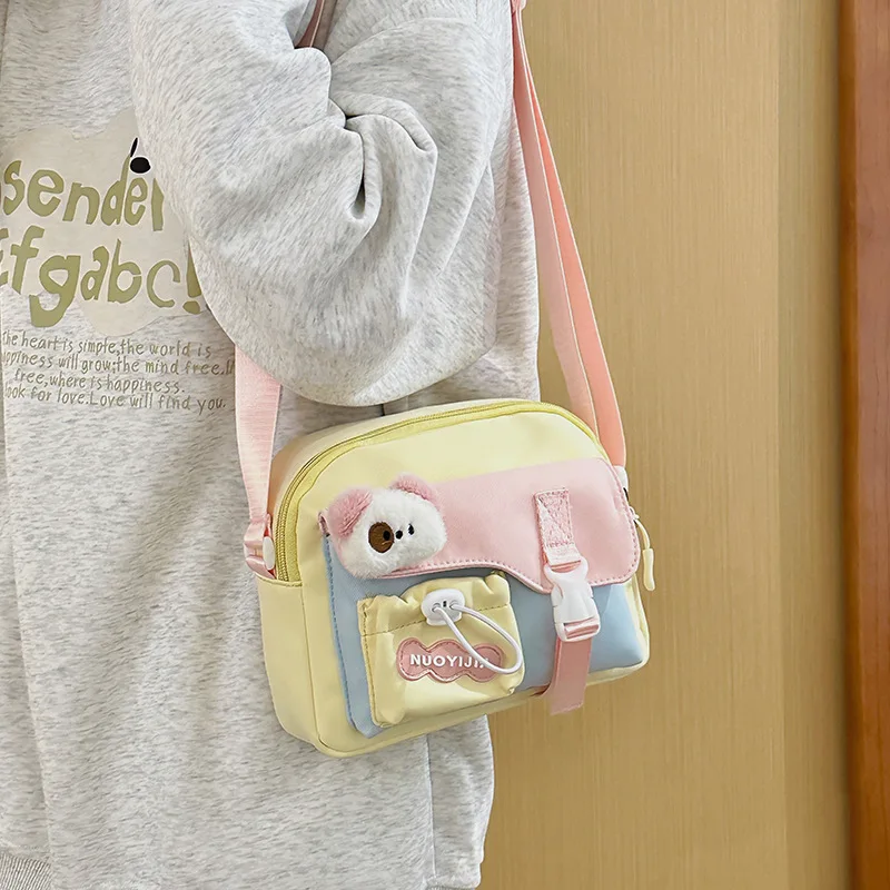 

HAEX Dopamine Crossbody Bags Women 2025 Casual Nylon Patchwork Mini Bolso Mujer Kawaii Trend Daily Outdoor Shoulder Bag Female