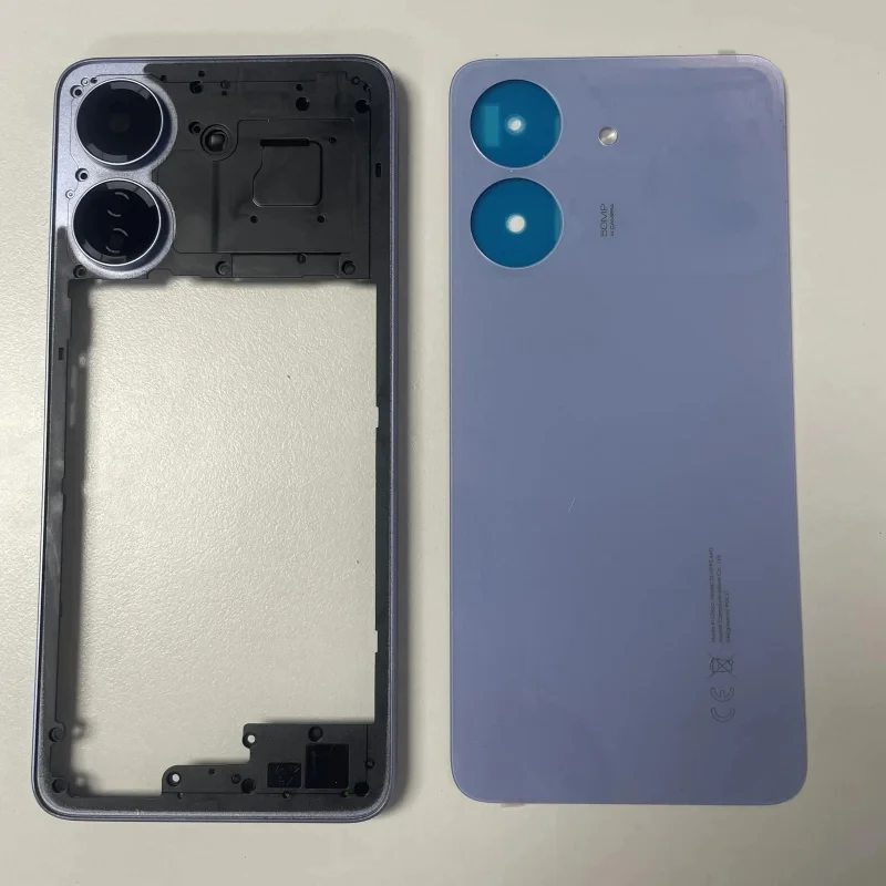 

For POCO C65 2310FPCA4G Full Housing Back Battery Cover Lid + Middle Frame With Camera Lens