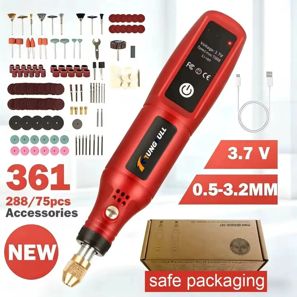 USB Rechargeable Cordless Engraving Pen Wireless Electric Drill Rotary Tool for Jewelry Glass - Portable Handheld Engraver