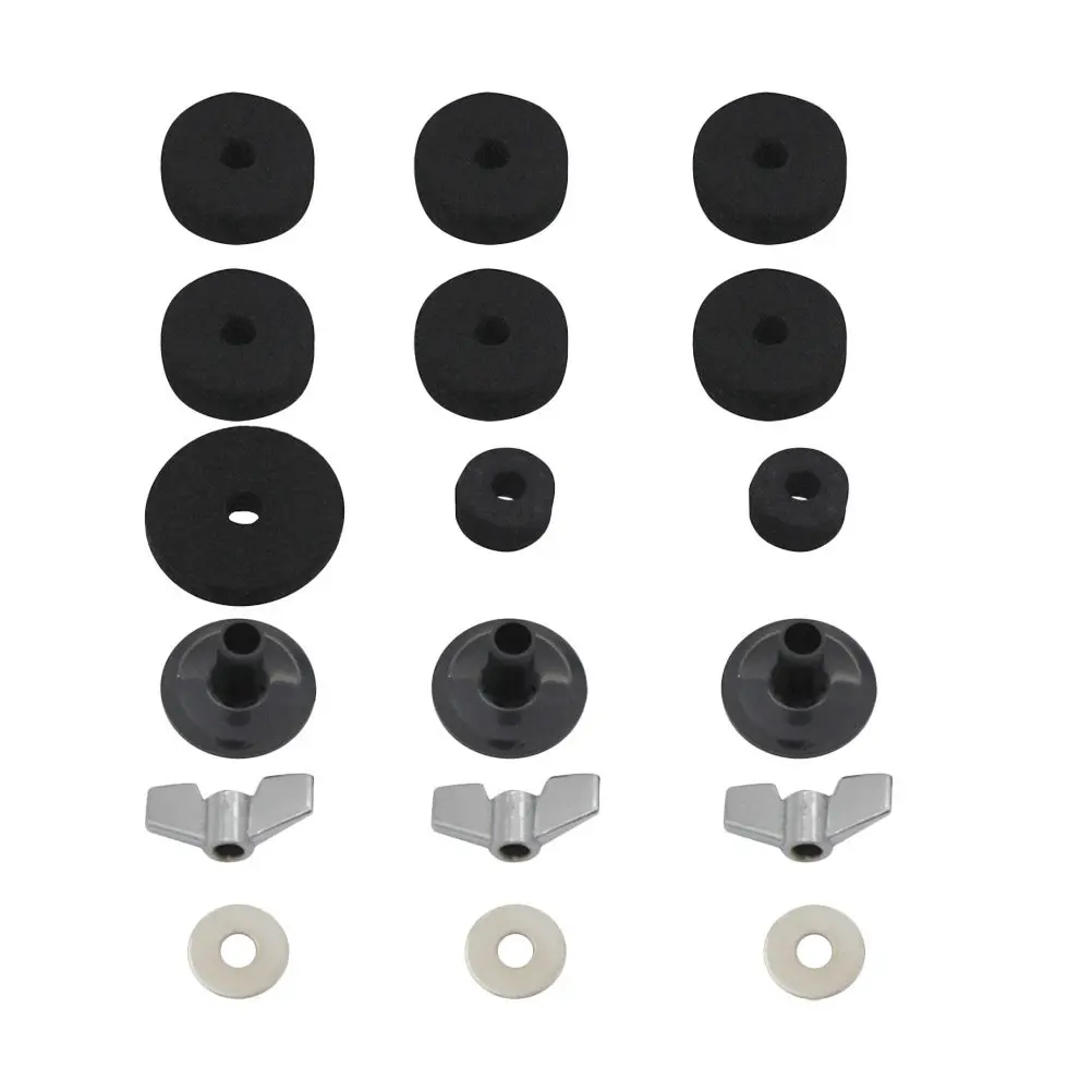 18Pcs Drum Accessory Cymbal Stand Parts Felts Washers Sleeves Base Wing Nuts Replacement Parts for Drum Percussion
