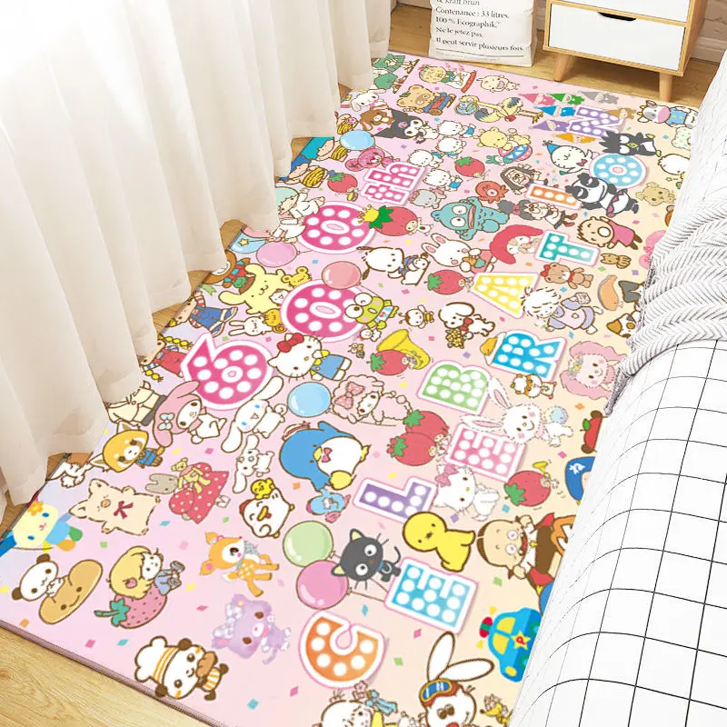 Cartoon Sanrio Large Area Carpet Hello Kitty Melody Cinnamoroll Lounge Rug Pochacco Bedroom Bedside Rug Kids Girls Room Decor