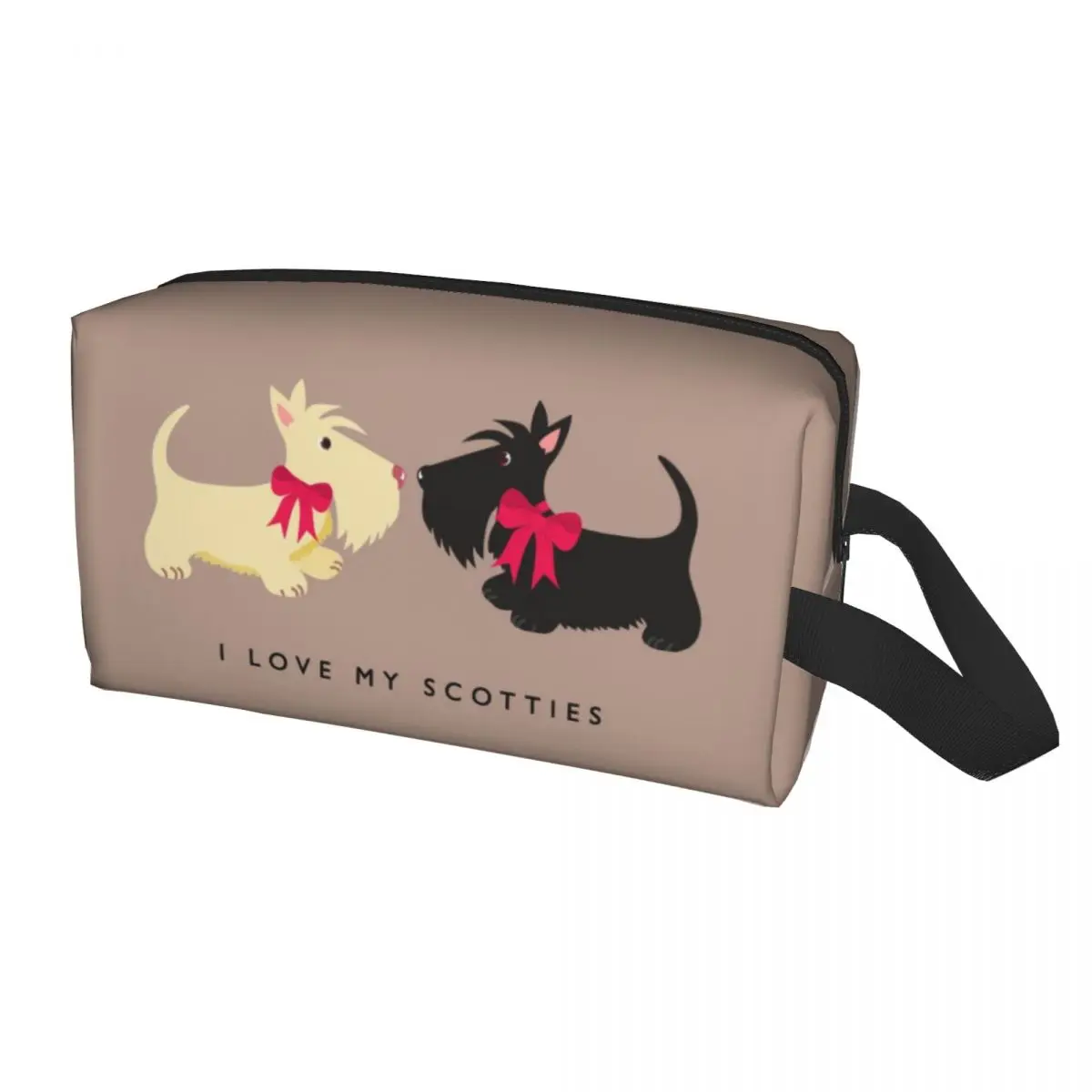 Custom I Love My Scotties Toiletry Bag for Scottish Terrier Dog Cosmetic Makeup Organizer Ladies Beauty Storage Dopp Kit Box