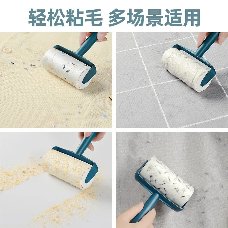 Tearable Roll Paper Sticky Roller Dust Wiper Pet Hair Clothes Carpet Tousle Remover Replaceable Hair Cleaning Brush