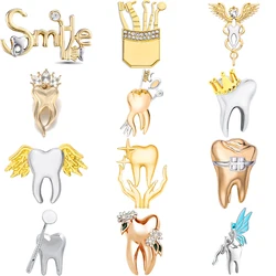 Medsor Dental Tooth Pins Brooch Creative Stomatology Dentist Medical Jewelry Lapel Lanyard Bag Coat Badge Accessories Gifts