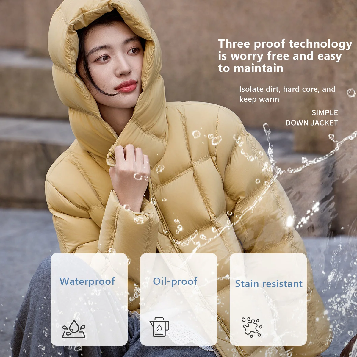LOUISYAO 90% Duck Down Three Proof Jacket Women 2025 Winter Minimalist Hooded Thickened Premium Warm Outerwear Coat