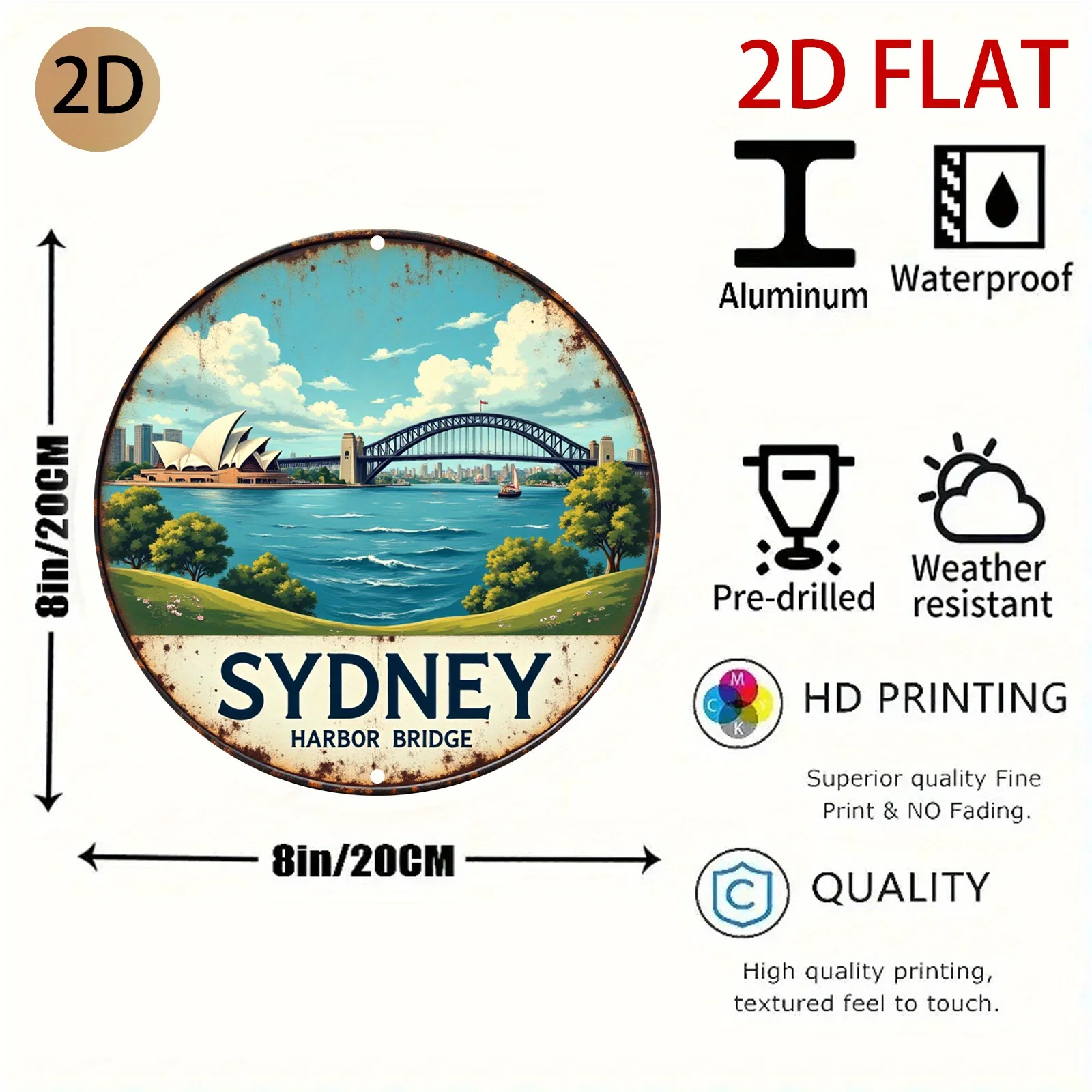 لافتة معدنية عتيقة لجسر ميناء  - مراجعة Home Decor Nearby وسعره