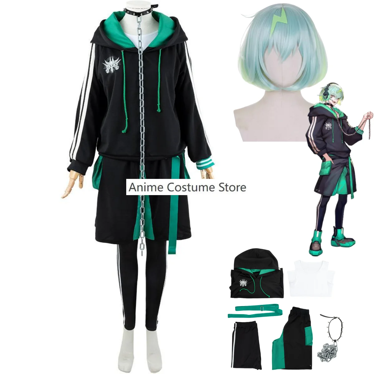 Anime Game Paradox Live Mikoshiba Kenta Cosplay Costume Wig Hip-hop Style Sportswear Pullover Hoodie Man Woman Carnival Suit