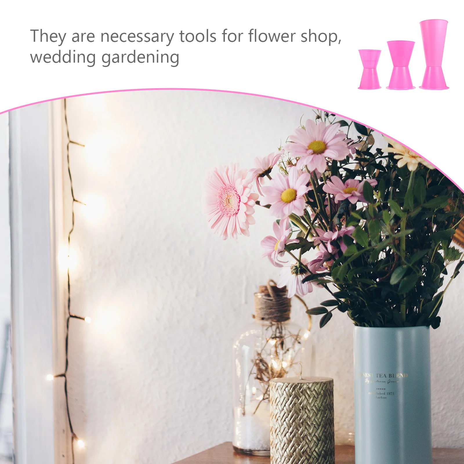 

3Pcs Plastic Flower Arrangement Base Stable Floral Fixing Stand Wedding Bouquet Holder Flower Arrangement Base