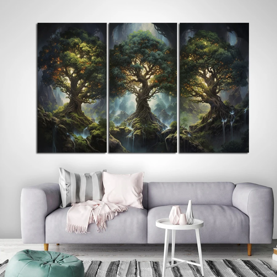 

3Pieces/Set Tree of Life New Diy Diamond Painting Large Size Forest Plants Scenery Triptych Full Mosaic Embroidery Pictures