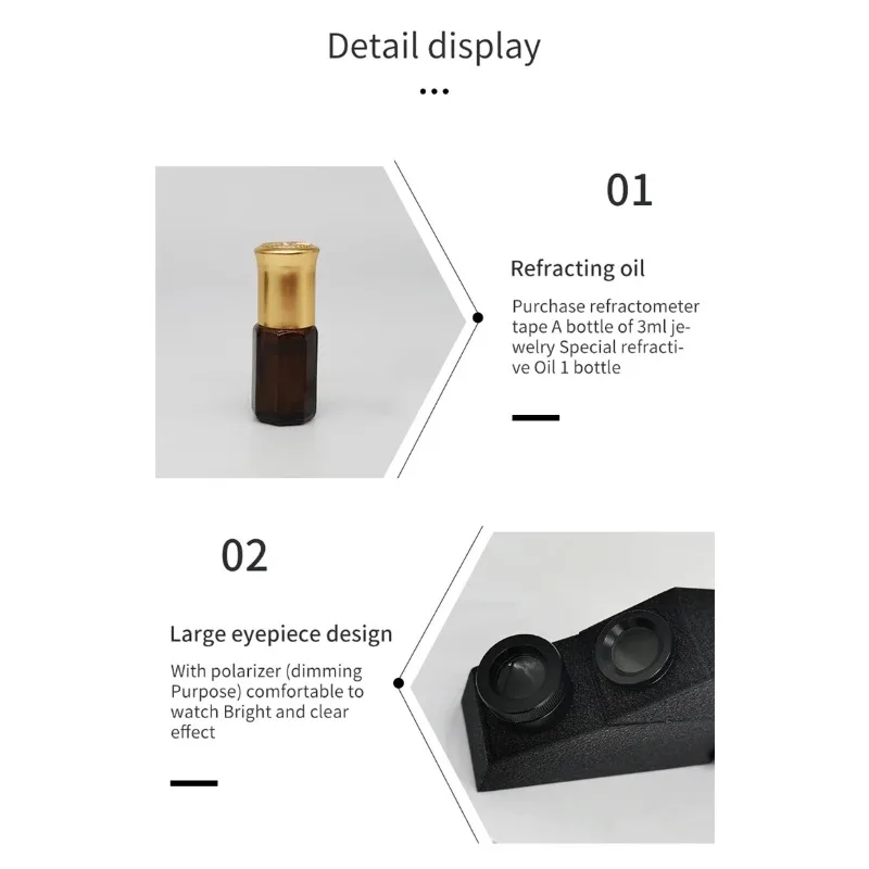 Gem Refractometer with Refractive Oil - Jewelry Identification Tool for Refractive Index Testing of Jade