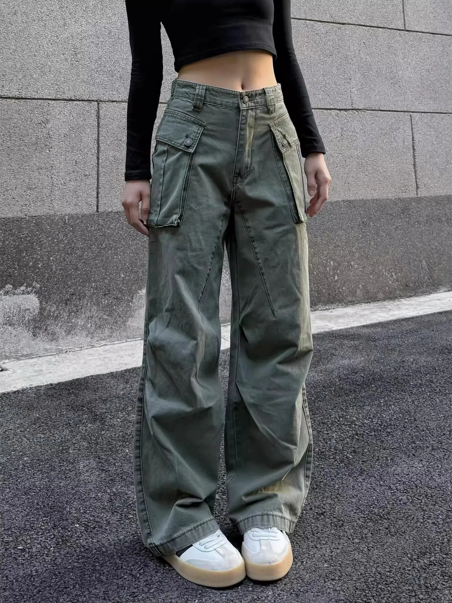 ملابس العمل الأمريكية الرجعية الجينز عادية مستقيم الساق تلاشى الدنيم orts للرجال والنساء الشباب Faion ارتداء الجينز متعدد كيت