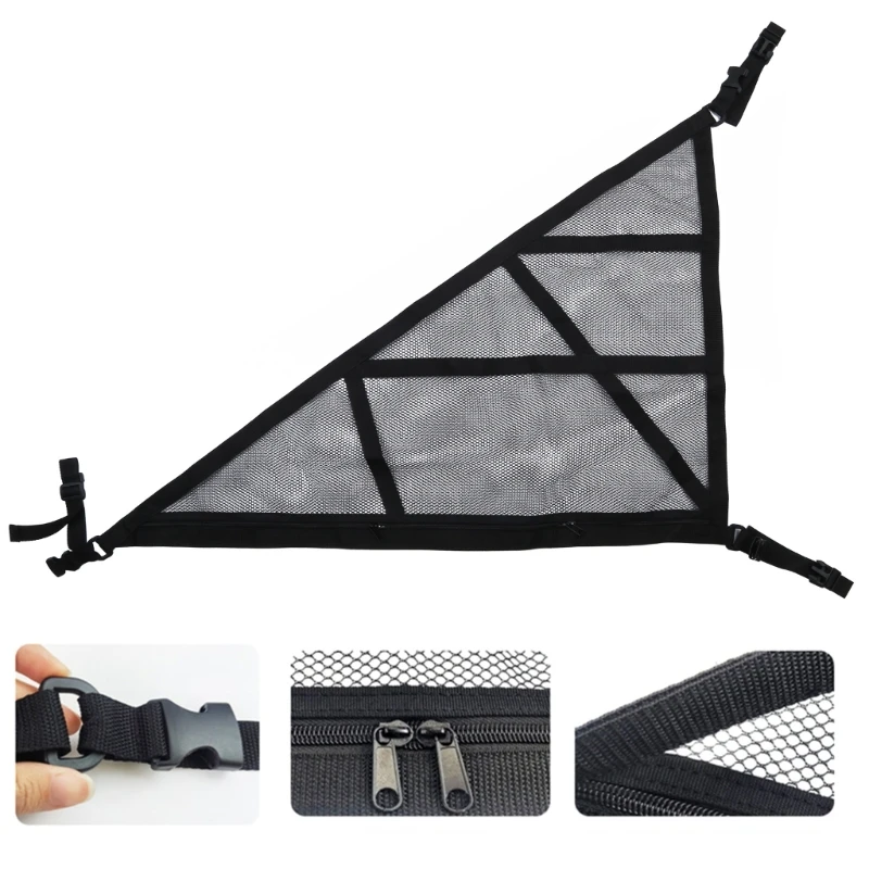 A70F Car Ceiling Cargo Net Pocket,Strengthen Load-Bearing Adjustable Double-Layer Mesh Car Roof Organizer for,SUV Truck