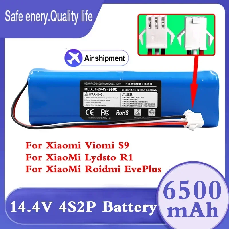 For XiaoMi mi Roidmi Eve Plus,Viomi S9,Lydsto R1 Original Accessories Lithium Battery Rechargeable Battery Pack For  Replacement