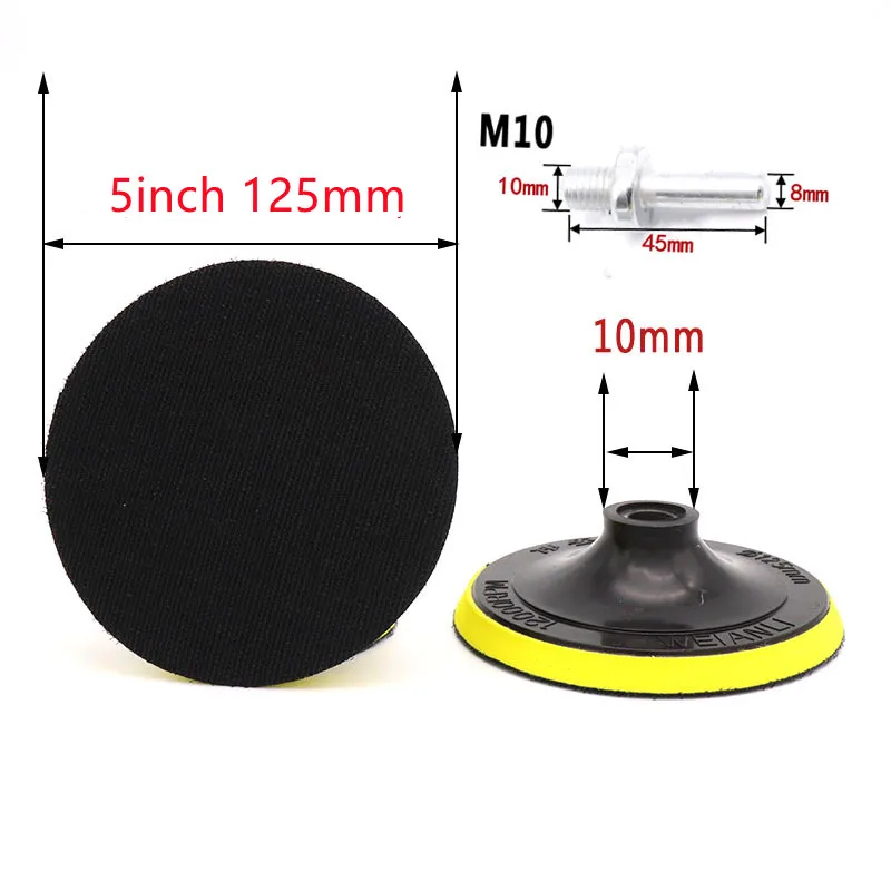 10Pcs 125mm Sanding Disc 60-240 Grit Sandpaper Buffing Wheel Hook And Loop Backing Pads For Electric Drill Grinder Rotary Tools