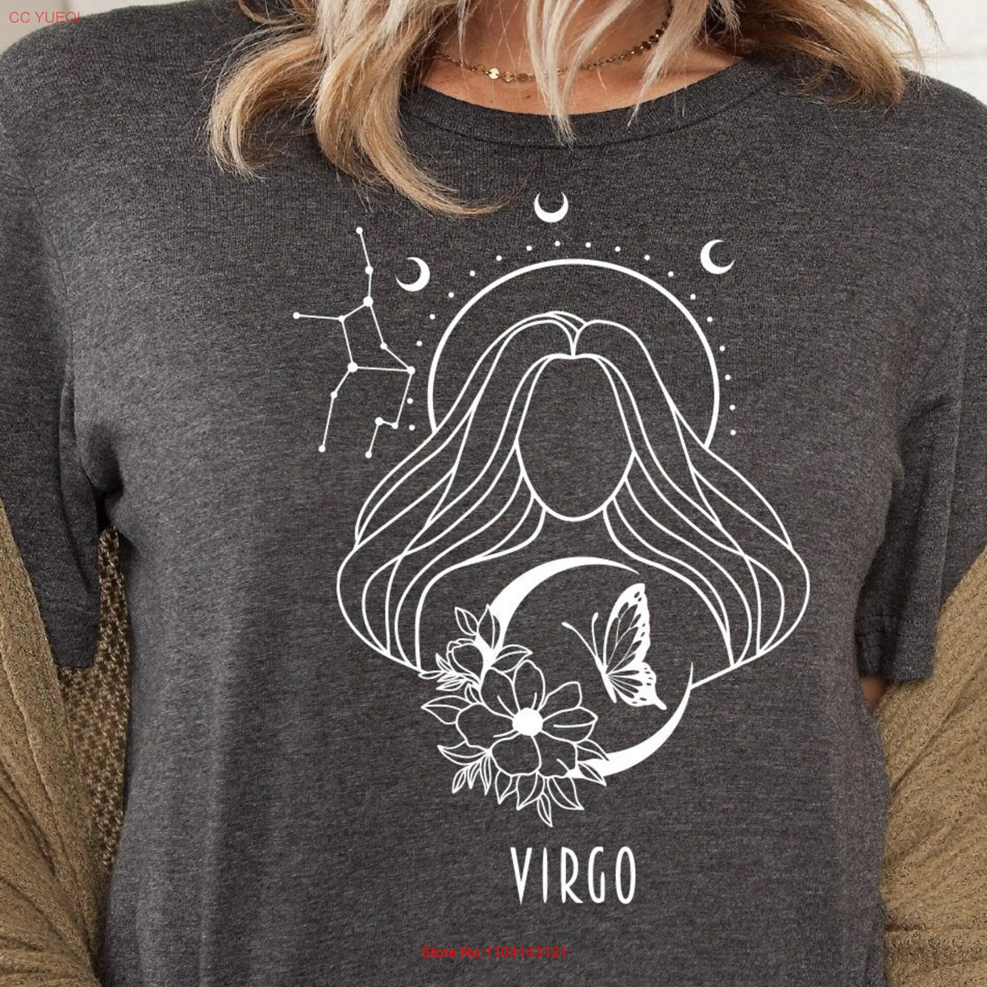 Virgo T Shirt For a Merch Apparel Funny Zodiac Star Sign long or short sleeves