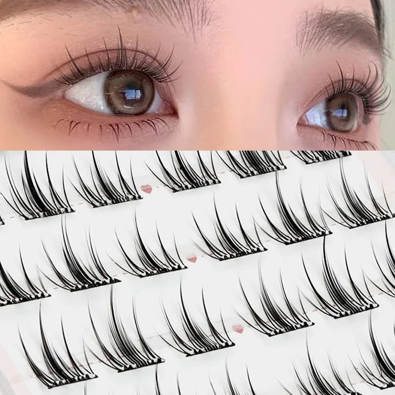 애니메이션 만화 스타일 분할 속눈썹 - 스트립 10개/박스 6개 클러스터 각각 |   DIY 클러스터 인조 속눈썹 자연스러운 모습