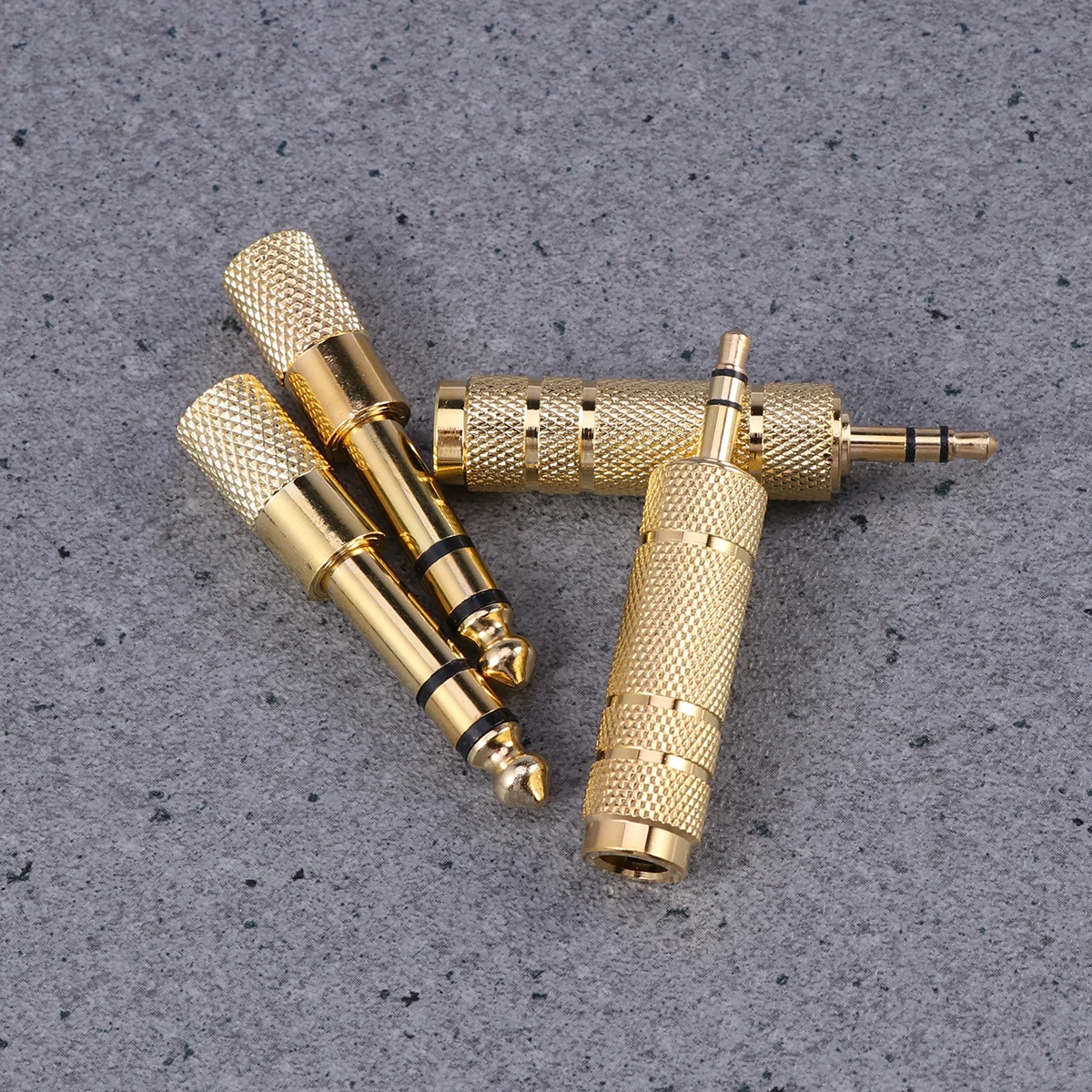 

3.5mm to 6.35mm Stereo Audio Adapter Gold Plated Connector for Headphone Microphone Jack Converter Brass Copper Grip